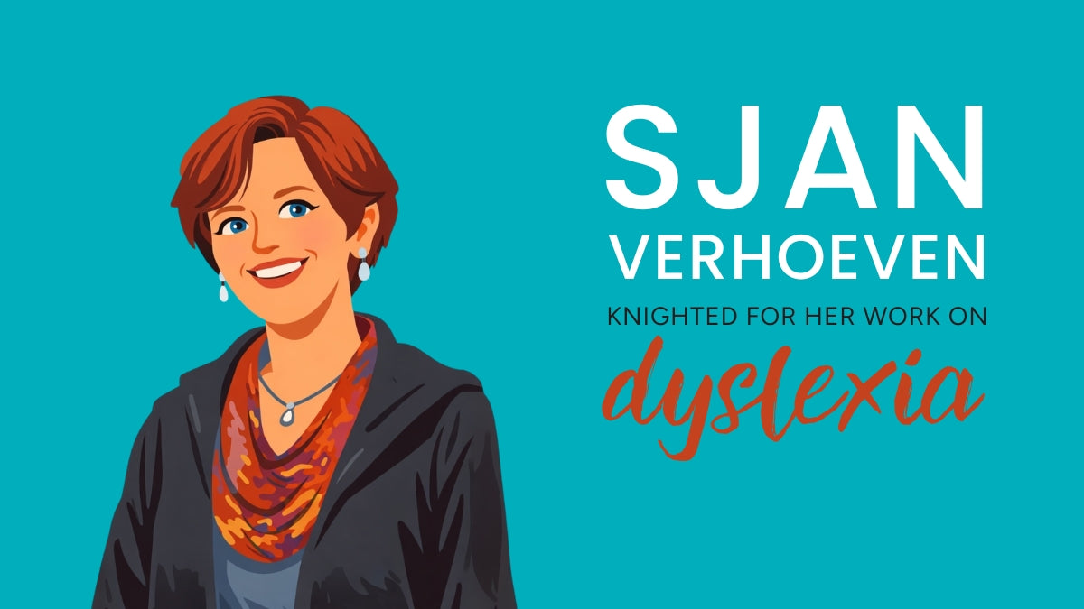 Why was Dutch author Sjan Verhoeven knighted for her work on dyslexia?